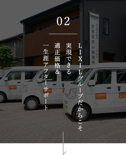 02 LIXILグループだからこそ実現できる適正価格＆一生涯アフターサポート