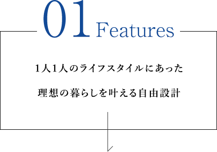01 Features 1人1人のライフスタイルにあった理想の暮らしを叶える自由設計