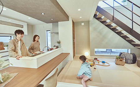 子ども基準の安全仕様で安心して子育てができる家 