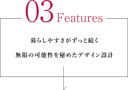03 Features 暮らしやすさがずっと続く無限の可能性を秘めたデザイン設計