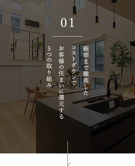 01 細部まで徹底したコストダウンでお客様の住まいに還元する5つの取り組み