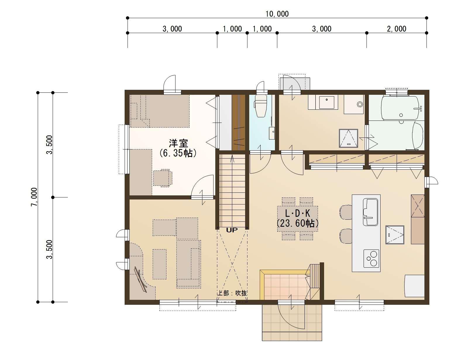 開放感あふれる吹き抜けと便利な設備が特長の住まい