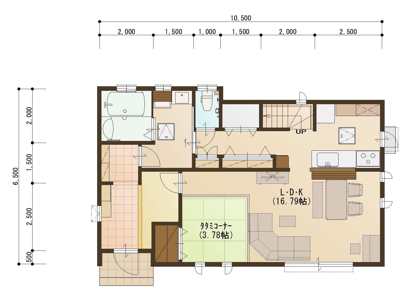 将来にわたり変化する4部屋の洋室と快適な家事動線の家族にやさしい設計