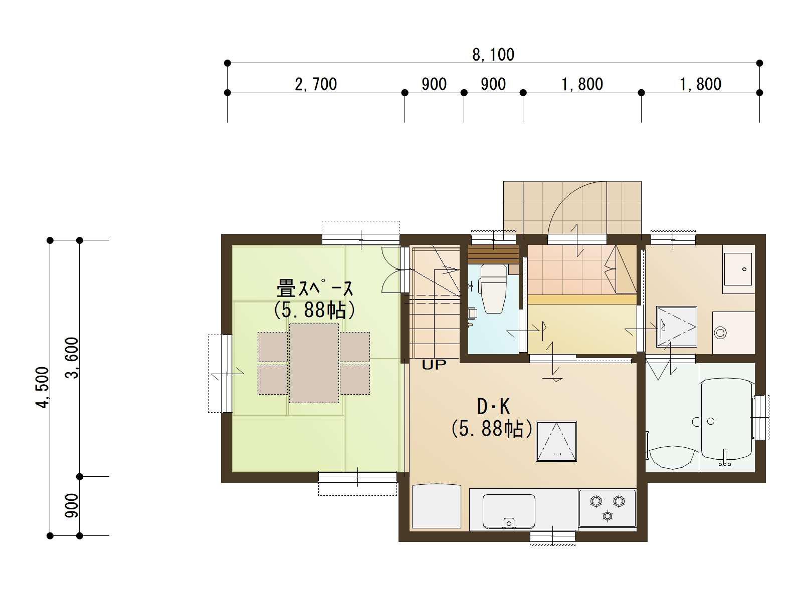 畳スペースと小屋裏収納が魅力の、和と洋が調和する家