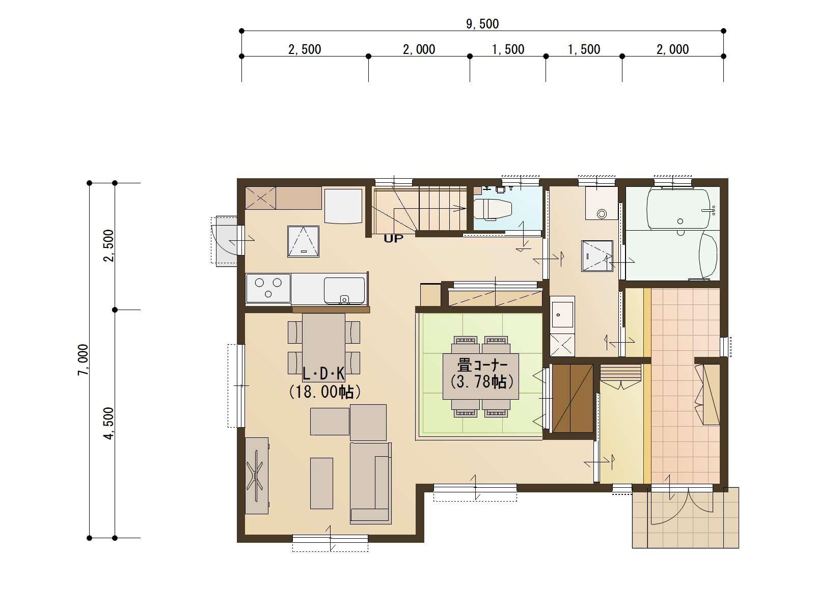 玄関を入ると洗面所があり、清潔に暮らせる住まい