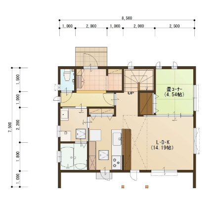 開放感溢れるキッチンからつながるリビングで、理想の生活が広がる一軒家