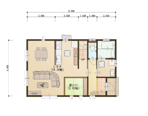 20帖のリビングで織り成すこだわり溢れる家族団らんの空間