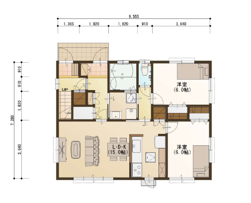 2つの広がり、理想の2世帯住宅に優れた収納便利な納戸がプラス
