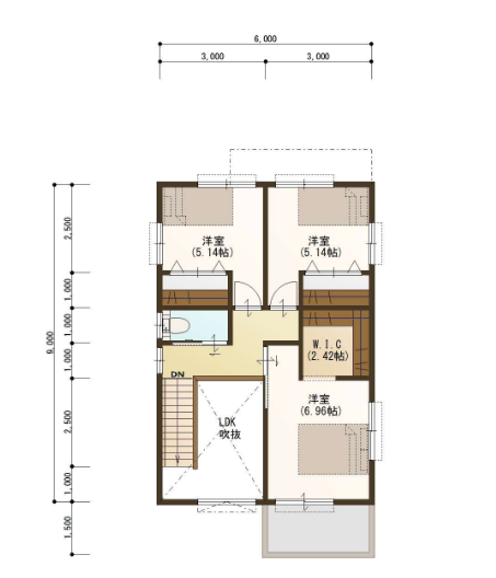 吹き抜けの贅沢な空間、20帖の広々リビングで暖かな家族の時間を